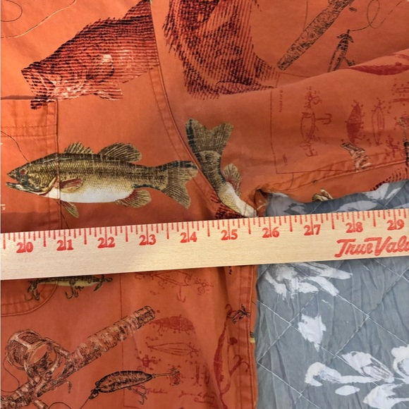 Casual Orange Button Down Shirt with Fish Print - Picture 4 of 8